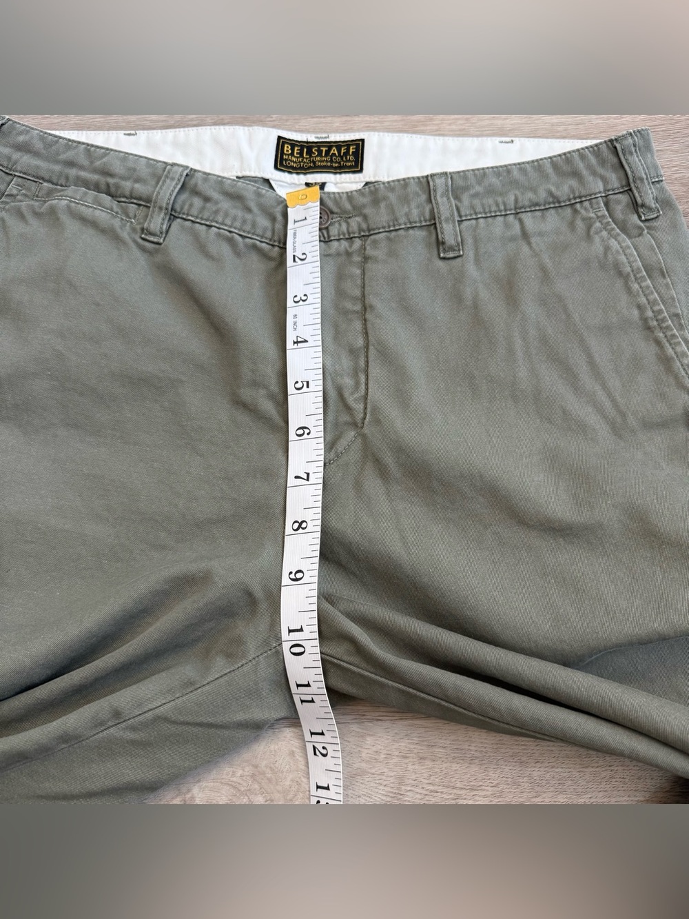 Belstaff England 1924 Longton Chino Pants Faded Olive Green Men's Size 32x32 - Picture 6 of 13
